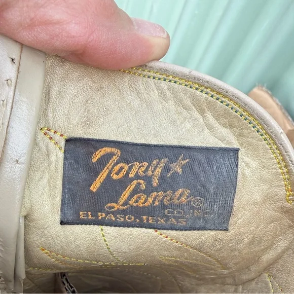 Tony Lama vintage snake skin and leather boots sz 8.5 - Picture 16 of 16